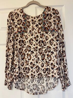 Savanna Jane Cream Leopard Print Blouse